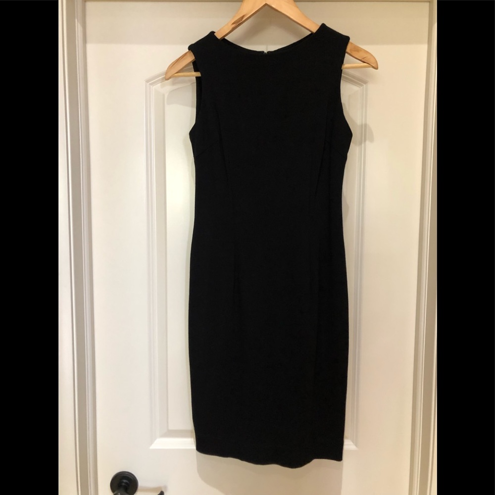 Maggy London black stretch knitted shift dress 4